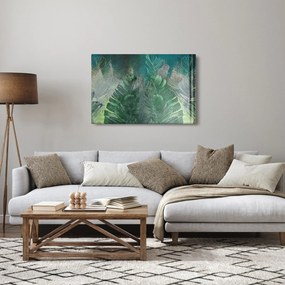 Kép - Beton textúra levelekkel (90x60 cm)