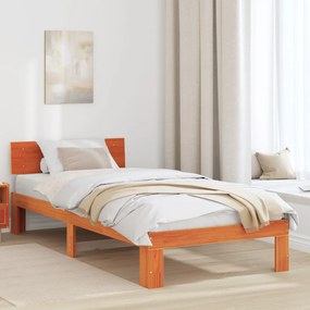 Fejtámlás ágykeret Gyanta barna 75x190 cm Tömör fenyőfa