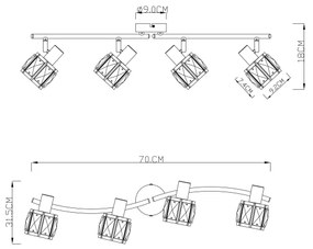Globo 54357-4 - Spotlámpa INDIANA 4xE14/40W/230V