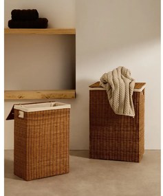 Natúr színű rattan szennyeskosár szett 2 db-os Indali – Kave Home