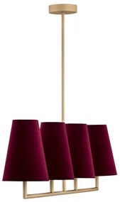 Argon 1829 - Csillár rúdon SAFIANO 4xE27/15W/230V Burgundi