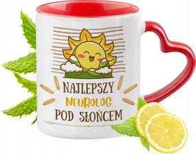 Piros bögre szív alakú füllel Neurológusnak Ajándék