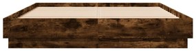 füstös tölgy színű ágykeret LED-világítással 120x200 cm