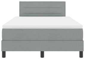 Box Spring Ágy Matraccal és LED Fénnyel Szürke 120x200 cm Szövet