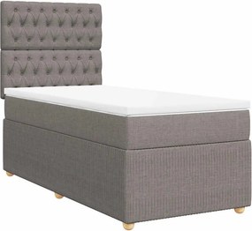 vidaXL tópszínű szövet rugós ágy matraccal 90 x 190 cm