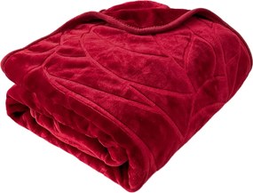 Dombornyomott akril takaró LIV 160x200 vastag meleg bordó