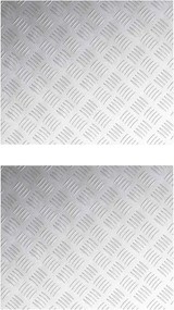 vidaXL Lépcsőfok Négyszögletes 2 pcs Ezüst 60 x 50 cm Alumínium