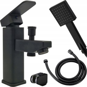 Kád Csaptelep Asztali Fekete Zuhanyszett Fülhallgatóval És Tömlővel