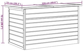 kerti fa tárolóláda 126 x 72 x 72 cm