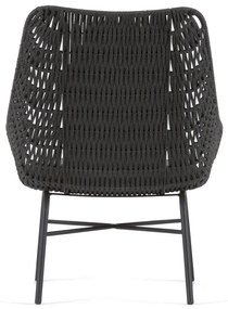 Abeli fekete kézzel készített kültéri fotel - Kave Home