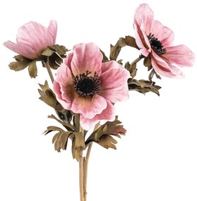 Mesterséges virág Anemone rózsaszín, 3 virág , 56x 17 cm