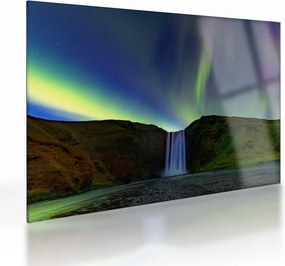 Üveg kép - Aurora Borealis Izlandon (70x50 cm)
