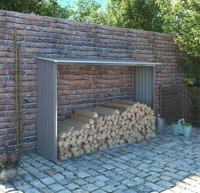 Tüzifa tároló 2,3m3, 242 x 75 cm, szürke, Penta G21