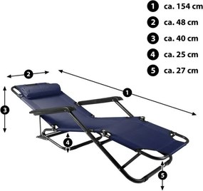 DIVERO Kerti összecsukható nyugágy kék