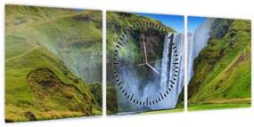 Kép - Seljalandsfoss vízesés (órával) (90x30 cm)