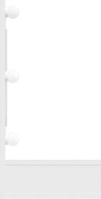 Magasfényű fehér tükrös szekrény LED-ekkel 90 x 31,5 x 62 cm