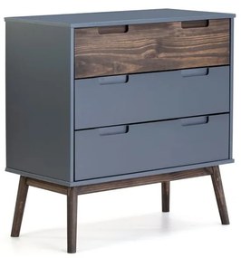 Antracitszürke-sötétbarna borovi fenyő magas komód 80x82 cm Nussa – Marckeric