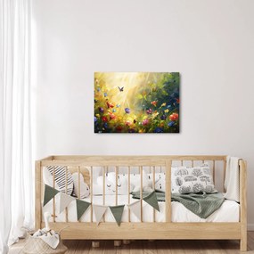 Kép - Tavaszi virágos rét, festmény (70x50 cm)