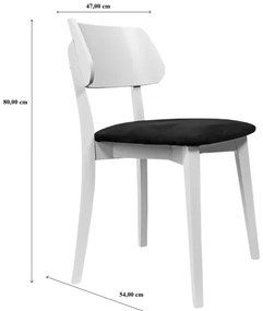 EZRA étkezőszék fehér/fekete