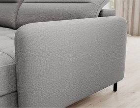 Világosszürke bársony kinyitható-tárolóhelyes sarokkanapé (bal oldali-U alakú) Berrto – ELTAP