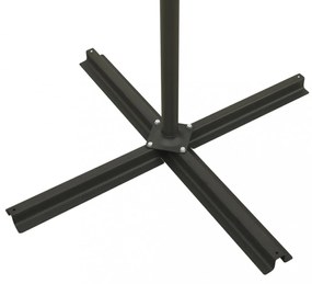 zöld konzolos napernyő rúddal és LED-fényekkel 300 cm