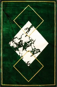 160x230 cm Diamond Szőnyeg Üveg Zöld Elegáns Márvány Rombusz Arany