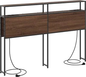 vidaXL Tároló fejtámla polcokkal tárolóval barna tölgy 150 cm Faanyag