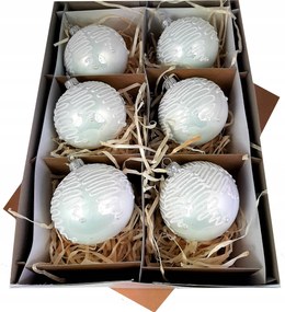 Üveg karácsonyfadísz 6 db 8 cm