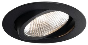 Süllyesztett spotlámpa fekete 9,5 cm LED-del 1015 lm szabályozható IP65 - Gaius