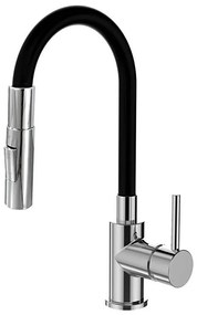 ALVEUS KI112111 - Mosogató csaptelep BEA 47 cm flexibilis kar króm/fekete