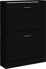 vidaXL fekete szerelt fa cipőszekrény 59x17x81 cm