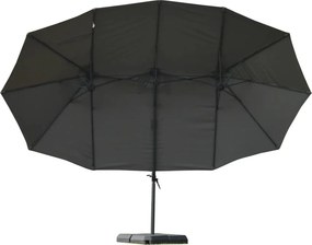 Napernyő XXL kereszttartóval, időjárásálló, 270 cm x 440 cm x 250 cm, szürke