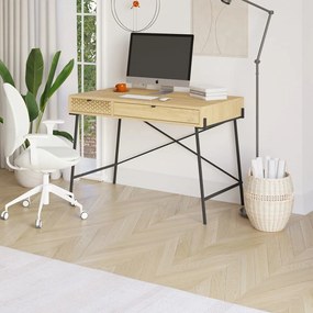 Íróasztal tölgyfa dekorral 60x110 cm Ecrin – Marckeric