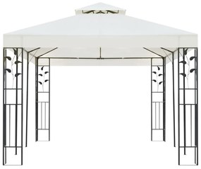 fehér acél pavilon dupla tetővel 6 x 3 m