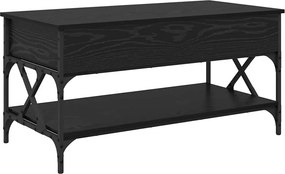 vidaXL Dohányzóasztal Fekete tölgy 100 x 50 x 50 cm Faanyag