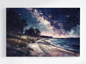 Poszter Tengerpart Tejút Ég Csillagok Éjszaka 60x40