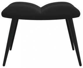 fekete bársony pihenőfotel zsámolynal