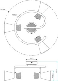 Globo 54807-3 - Spotllámpa AERON 3xE14/25W/230V