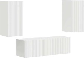 vidaXL TV falit kabinet szett Falra szerelhető 4 pcs Fehér Faanyag