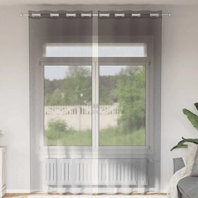 2 db sötétszürke fátyolfüggönyök rojtokkal 140x300 cm