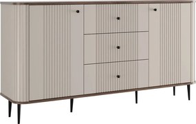 Vesper fiókos lábas komód 160 cm - kasmír / dió / fekete lábak