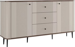 Vesper komód 160 cm fiókokkal lábakon - kasmír / dió / fekete lábak