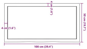 világosbarna kezelt tömör tölgyfa asztallap 100x50x(2-4) cm