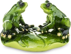 Béka figura két béka pihen a levélen vicces mosoly garancia