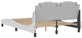 fehér műbőr ágykeret Viana matrac nélkül 140x200 cm