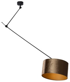 Függőlámpa fekete bronz bársonyernyővel 35 cm - Blitz