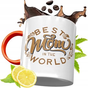 Narancssárga Bögre Anyukáknak Anyák Napjára fényképes nyomattal