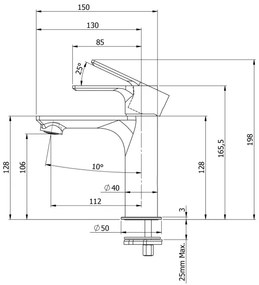 Sapho - Mosdócsap PAX 16,5 cm fényezett króm