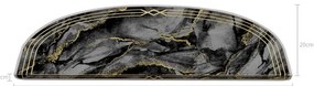 Sötétszürke lépcsőszőnyeg szett 16 db-os 20x65 cm Marble Dream – Vitaus