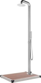vidaXL rozsdamentes acél kerti zuhany barna aljjal 230 cm